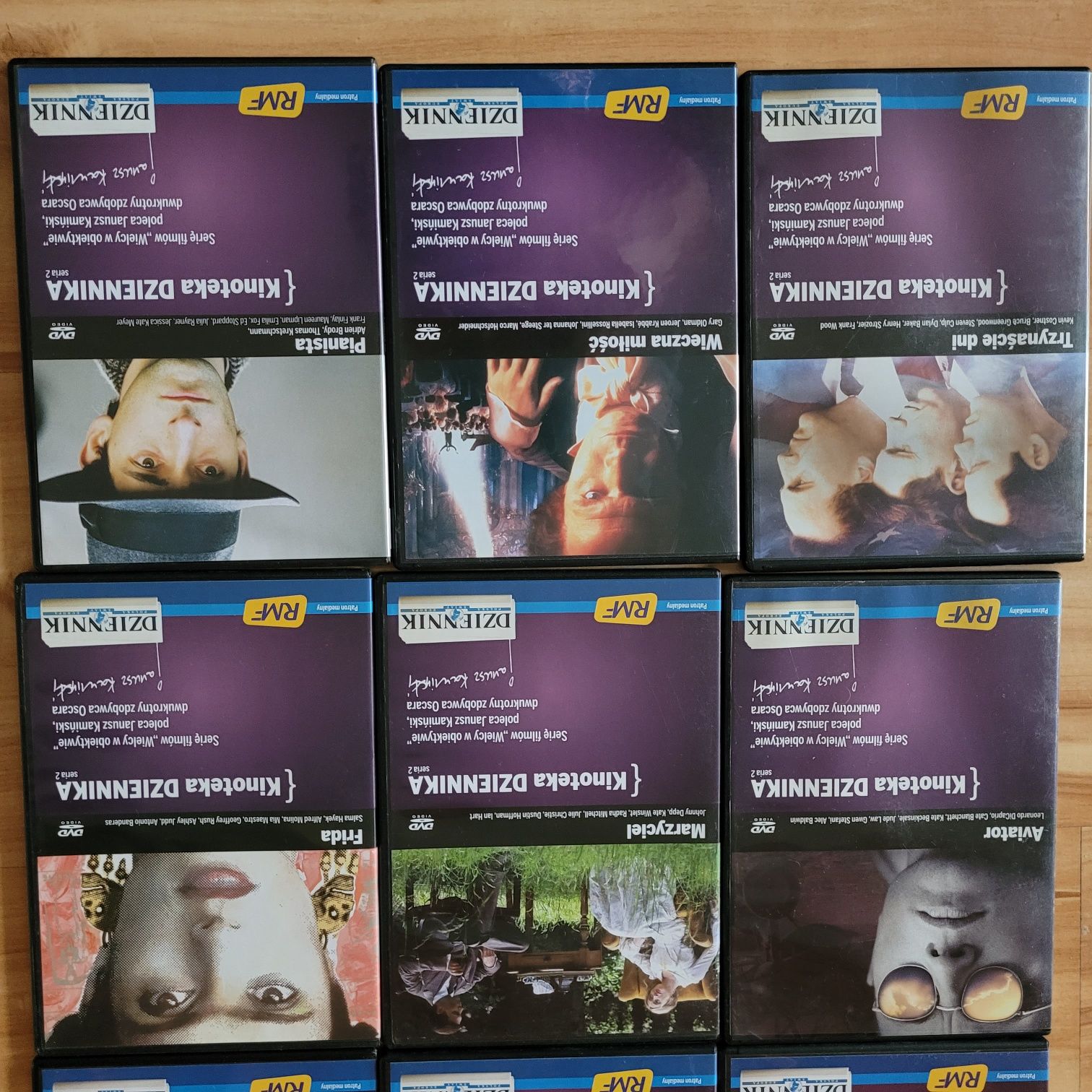 Kinoteka Dziennika, Wielcy w obiektywie, dvd, 9 tytułów