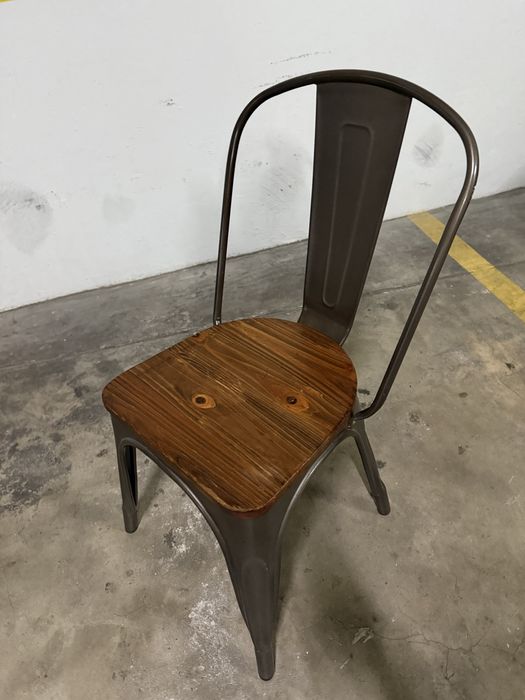 4 cadeiras madeira e metal / 4 dinning metal and wood chairs