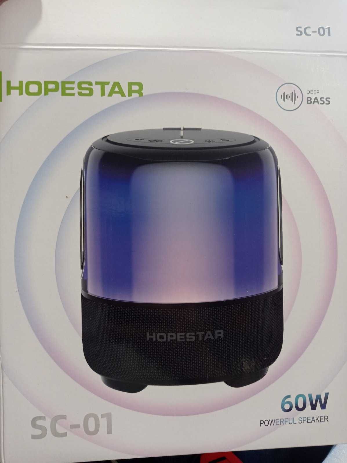 Hopestar SC-01   Bluetooth-колонка - 60 w  (новые с подсветкой +микр )