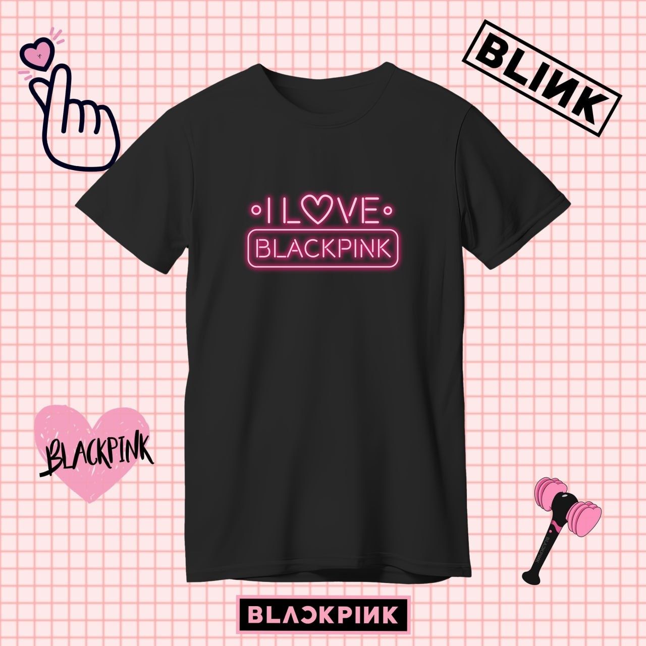 Футболка Black Pink белая черная