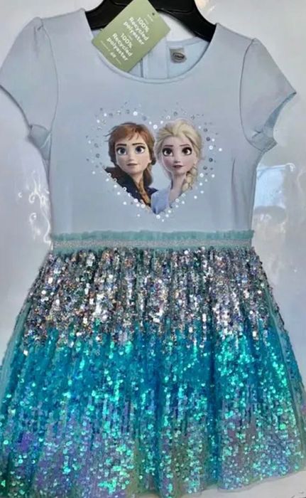 Elza, Elsa, Frozen, Kraina sukienka NOWA CEKINY 122 128