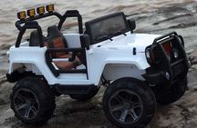 Pojazd na akumulator Monster Jeep 4x4 Biały regulacja siedziska