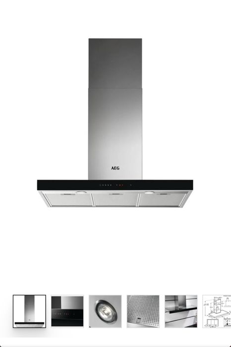 Exaustor AEG DBE5960HB(615 m3/h-90cm-inox