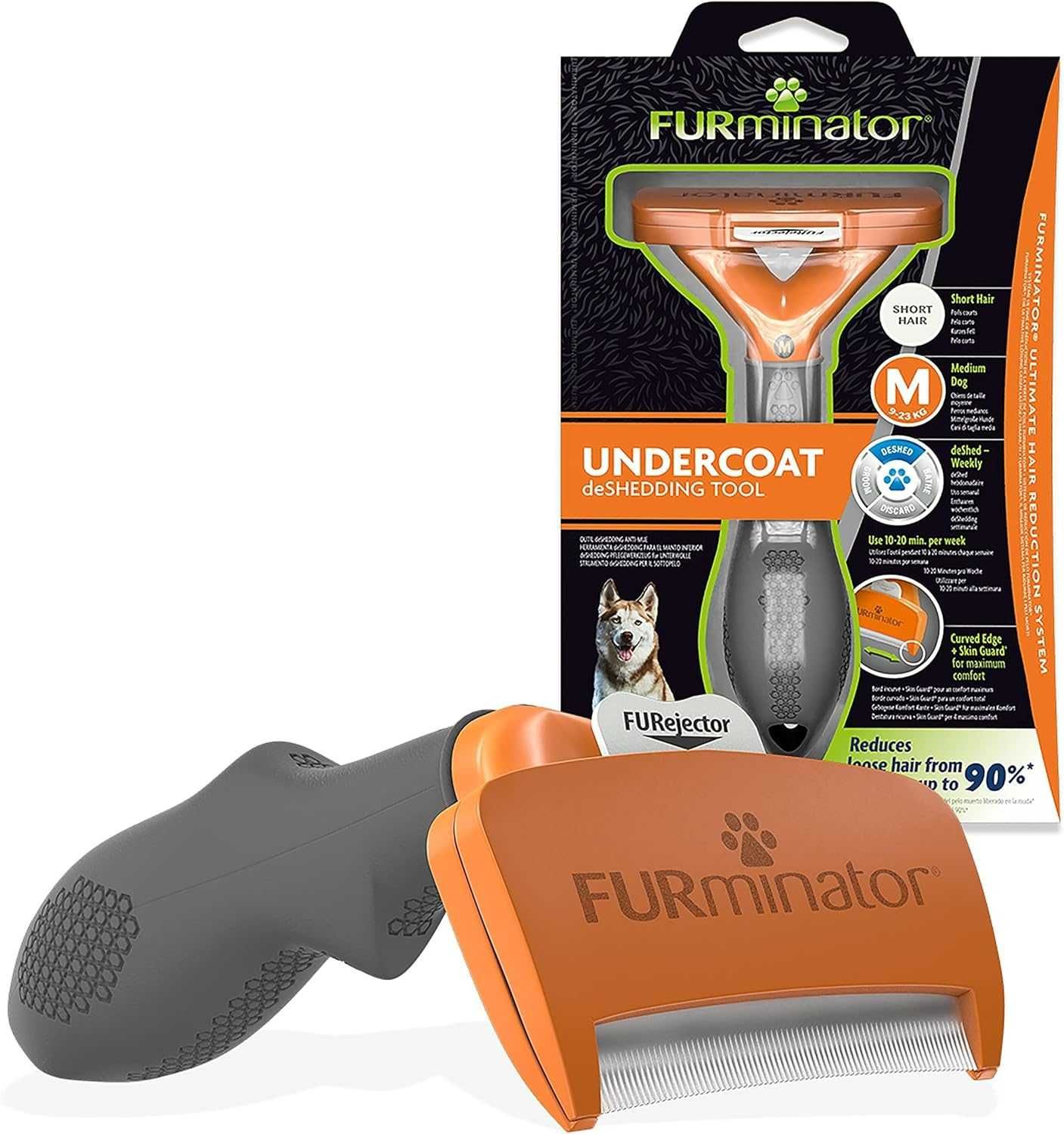 FURminator r. M dla psów średnich sierść krótka ZGRZEBŁO Szczotka h081