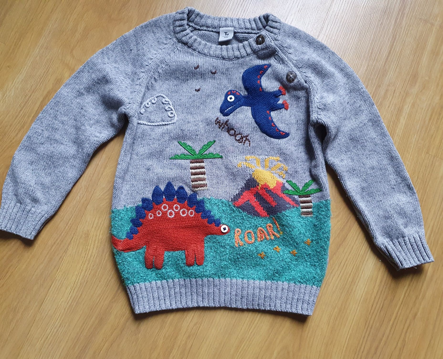 Sweter z dnizoaurami 86/92