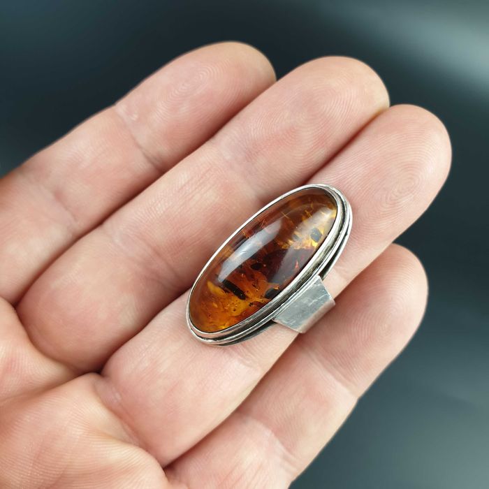 Stary srebrny pierścionek Fischland jak Orno Warmet Rytosztuka Imago