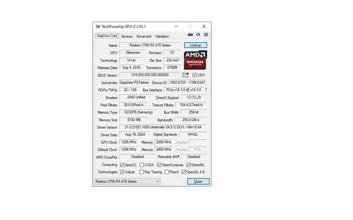 RX 470 8 gb OC NITRO (S.T.A.L.K.E.R. 2)
