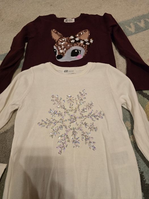 sweter , zestaw dla dziewczynki dwóch sztuk sweterków   h&m 110/116