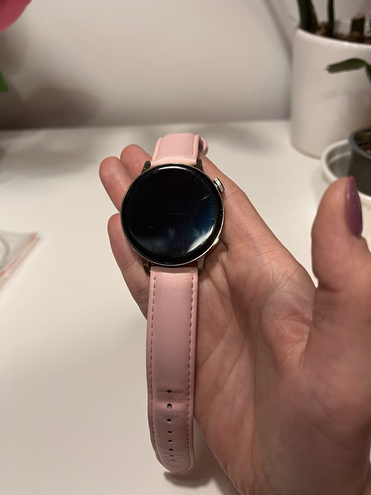 Huawei watch GT 3 42mm rozowy pasek skorzany