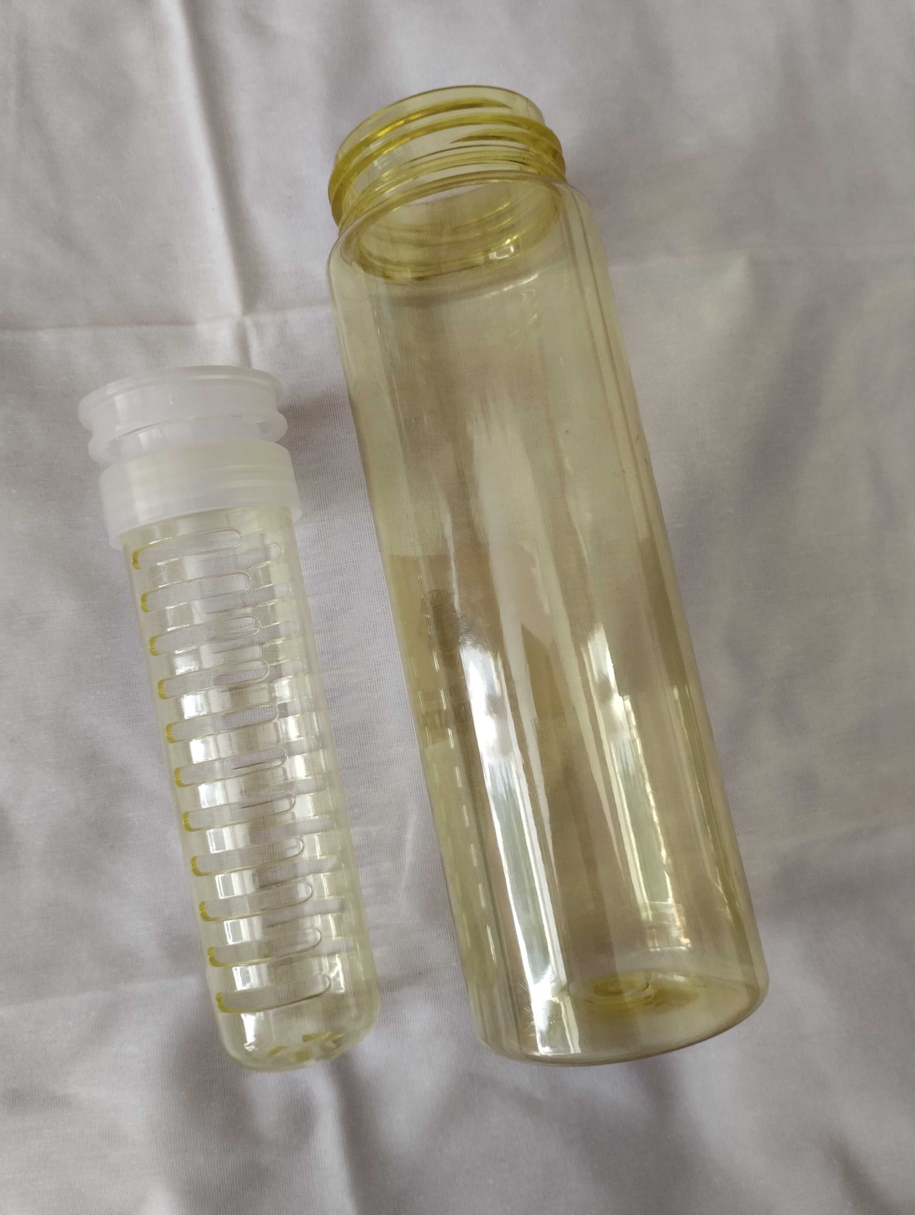 NOWA Butelka na wodę, żółty, 800 ml .  Bidon z infuserem 800 ml