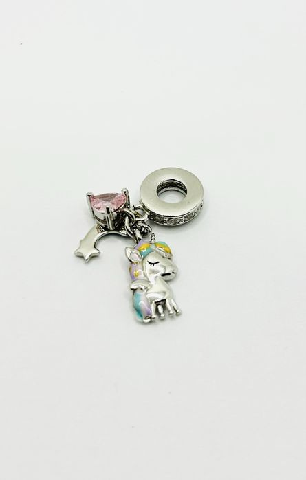 Nowy charms pandora srebrny Jednorożec