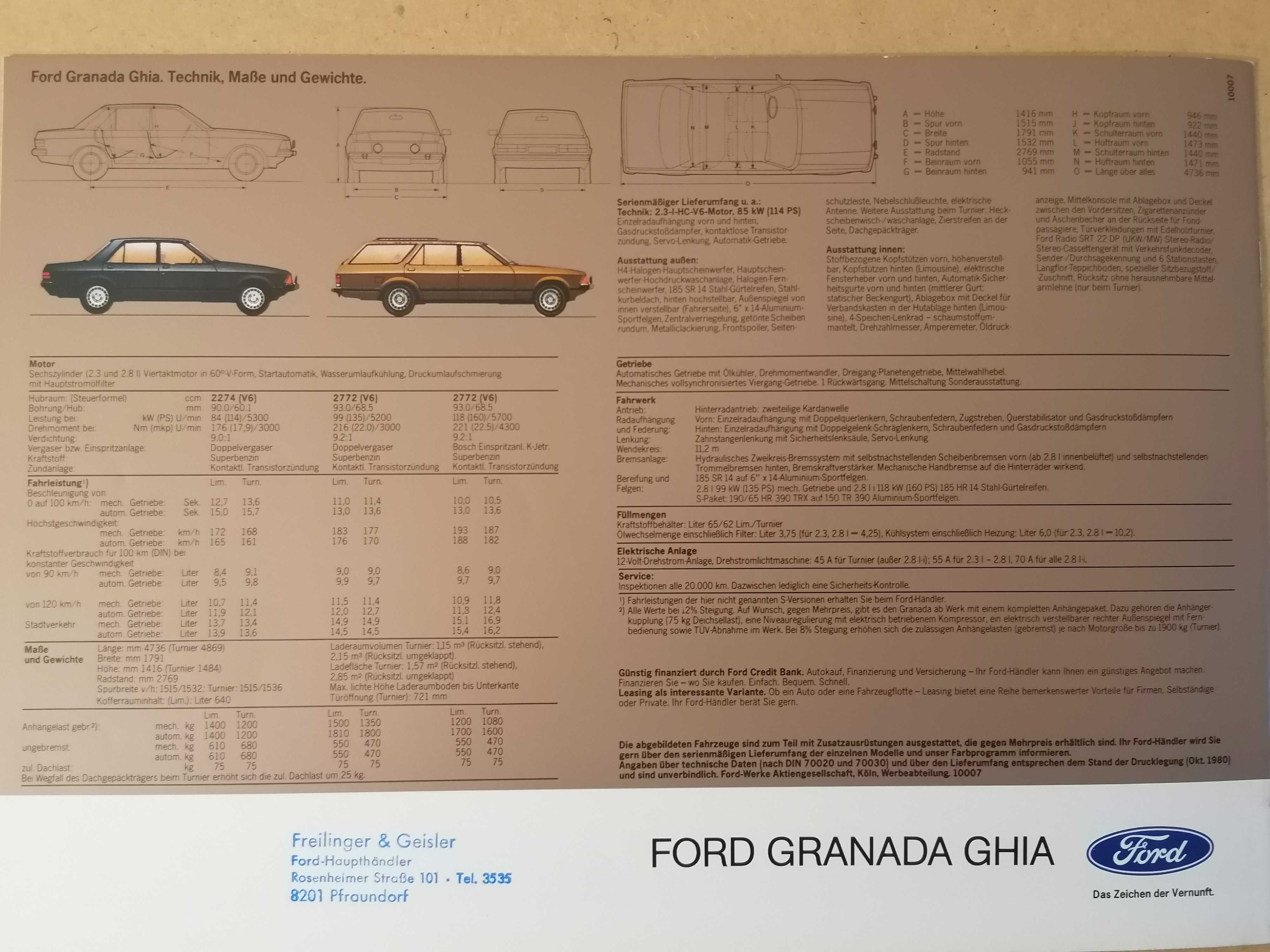 Prospekt Ford Granada Ghia