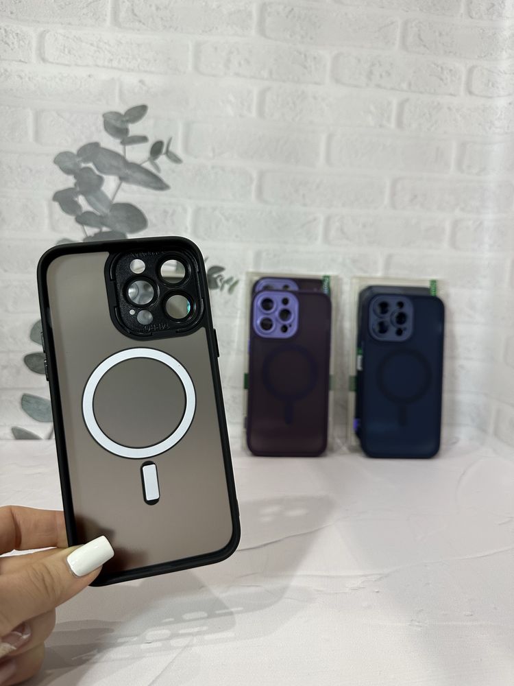 Матовый чехол TPU+PC Magnetic Magsafe без линз для iPhone