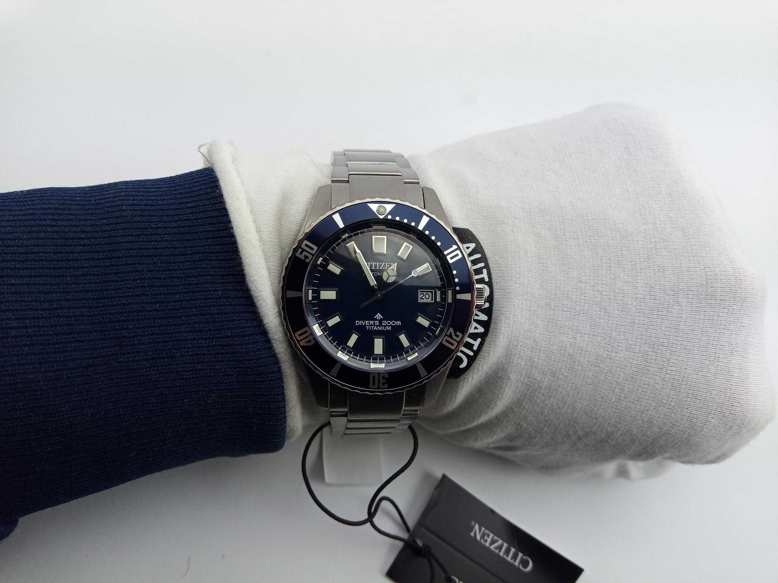 Титановые дайверские часы 200м Citizen NB6021-68L Сапфир, механика
