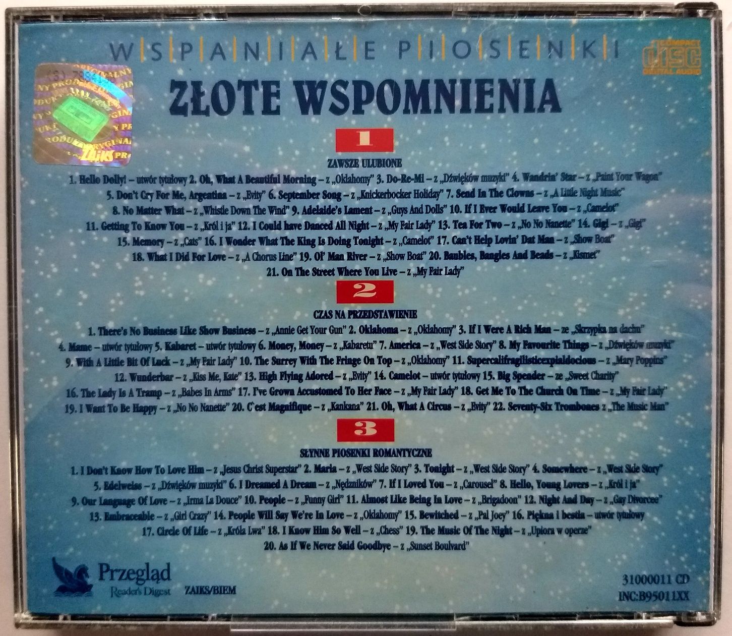 Wspaniałe Piosenki Złote Wspomnienia Romantyczne Melodie 3CD 2001r