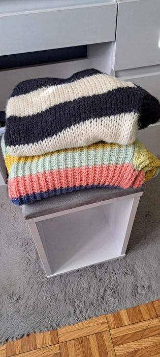 2 x sweter damski oversize paski S M L