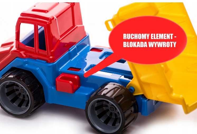 Wywrotka + wóz taczka z raczką + foremki do piasku