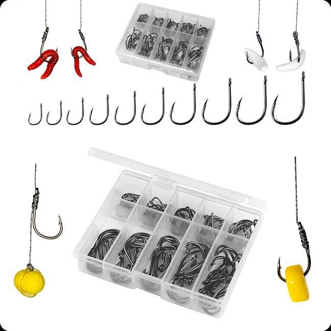 Zestaw 100 haczyków wędkarskich Sahido HOOK SET 100