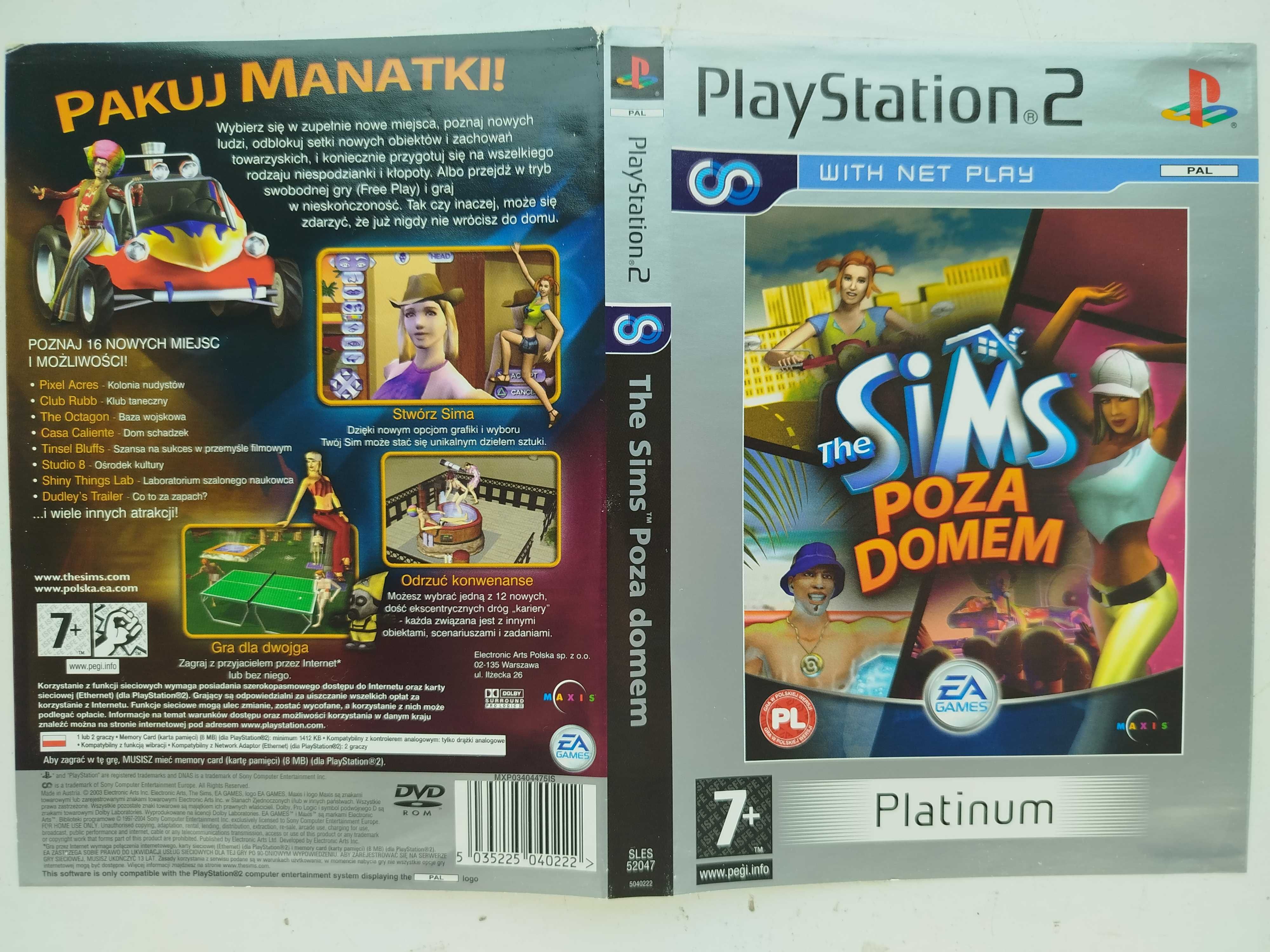 Gra The Sims  Poza Domem Platinum PlayStation 2 play station