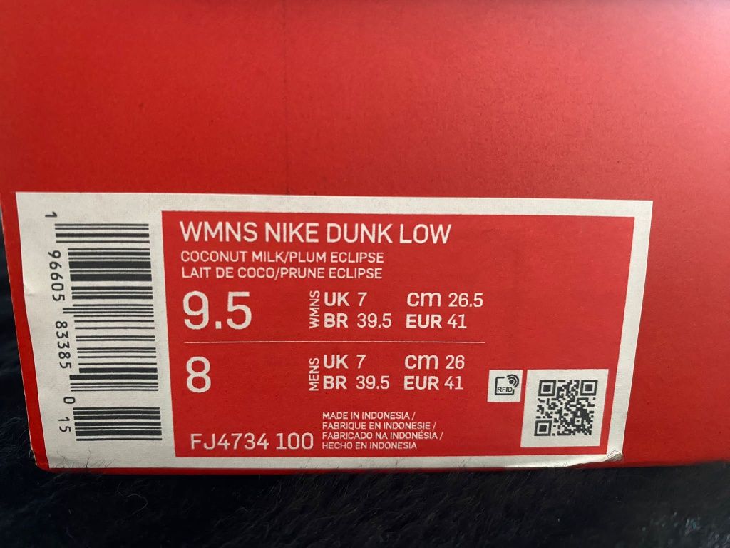Nike Dunk Low "Coconut Milk/Plum Eclipse"