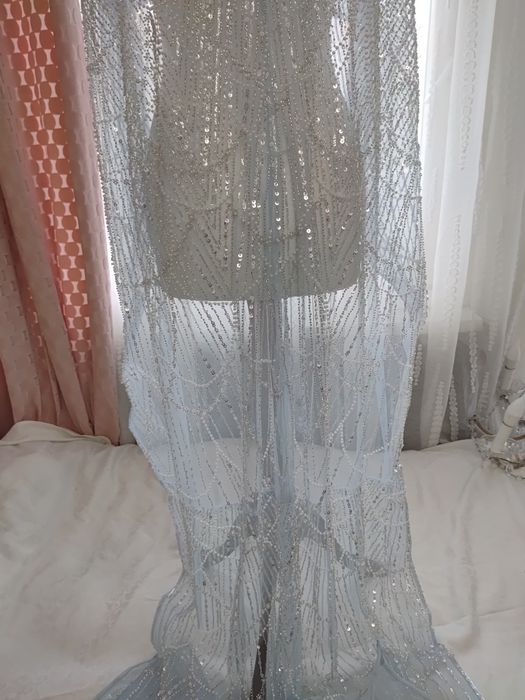 Piękny strój przebranie Pani Zima Królowa Śniegu 3 części roz 40