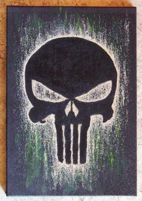 Punisher Obraz ręcznie grawerowany na blasze... Staloryt