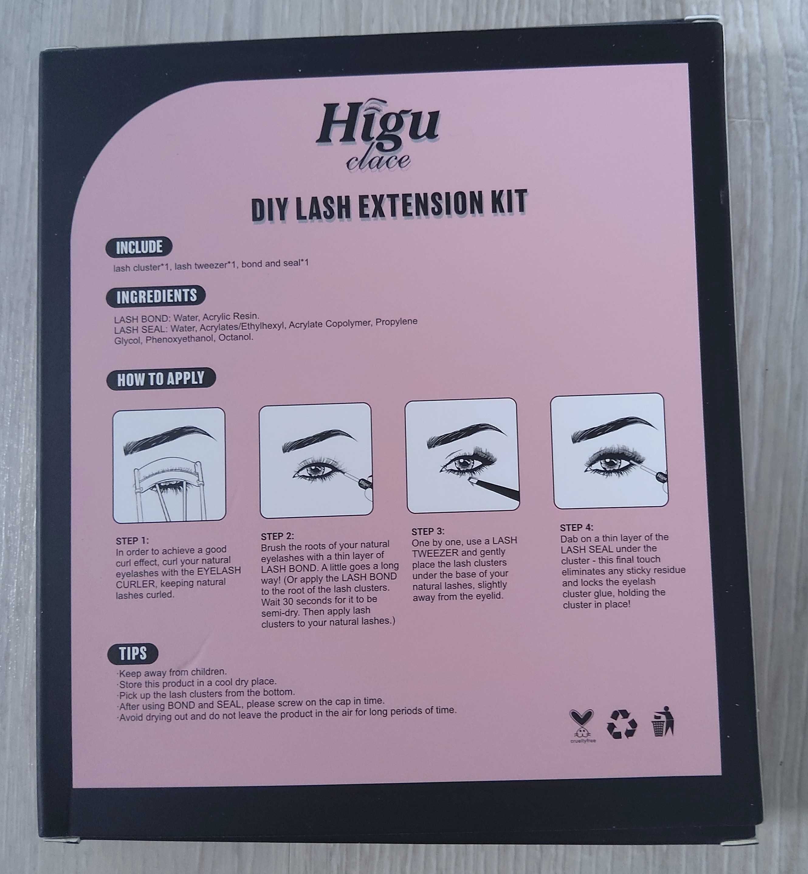 Zestaw do przedłużania rzęs Higu Clace DIY 144 szt kępek rzęs 8-16 mm