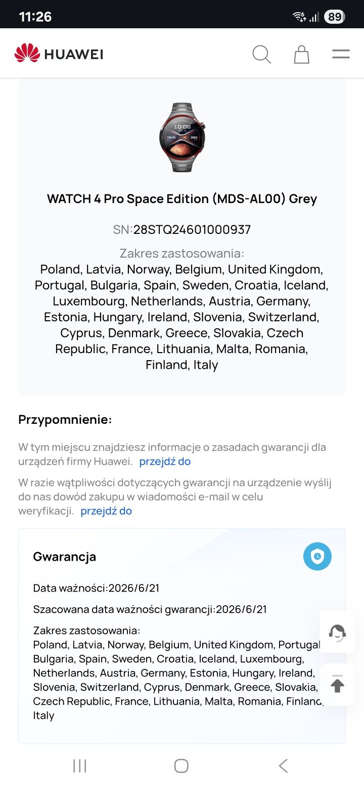 Huawei watch 4 pro Sapce Edition