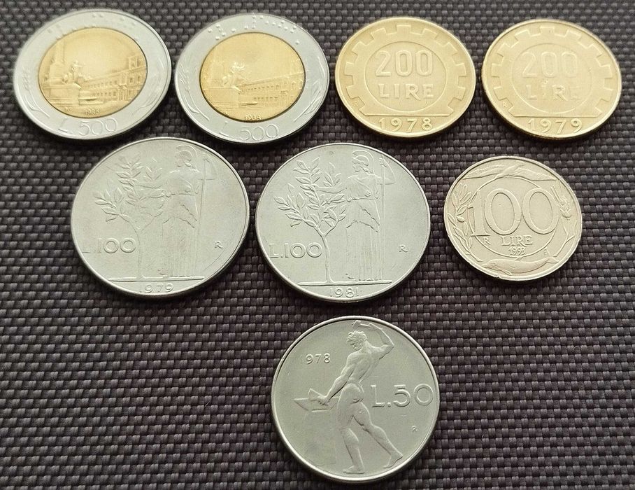 Колекція 8 монет Італії
