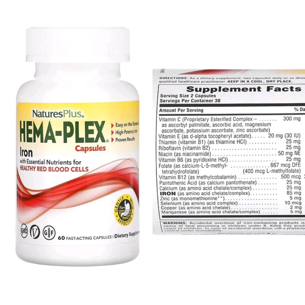 Залізо. Hema plex. БАД. Iherb. Железо