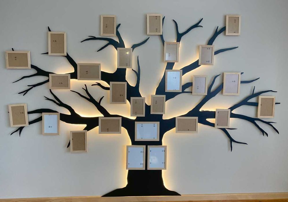 Metalowe drzewo genealogiczne z ramkami