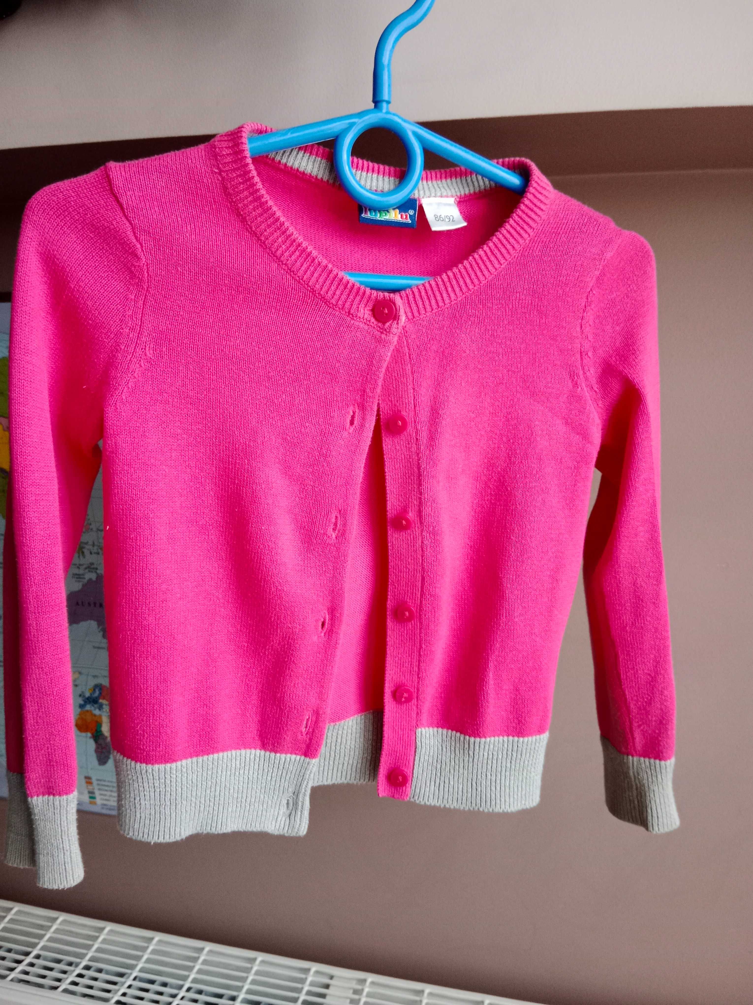 Sweter, kardigan 86-92, kolor różowy