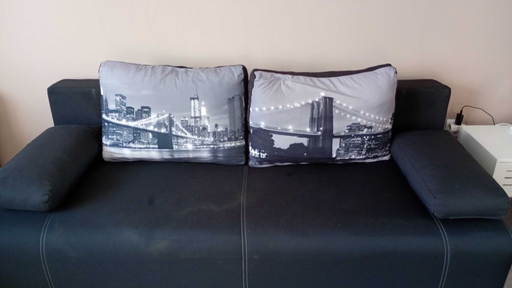 Sofa rozkładana czarna
