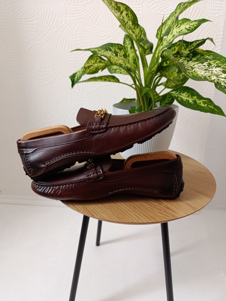 Мужские кожаные итальянские мокасины bally dravil mens slip-on driver