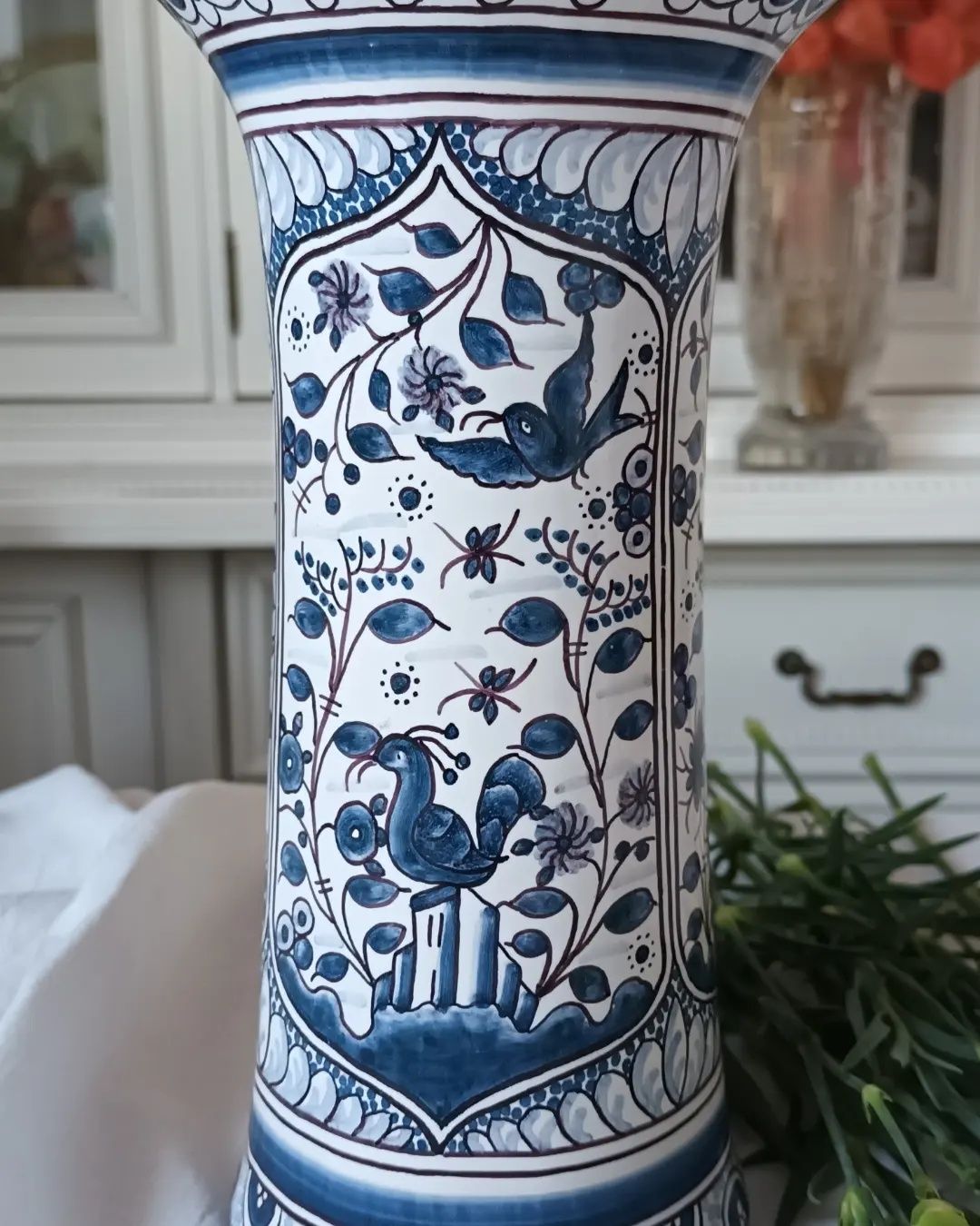 Wazon ceramiczny portugalski ręcznie malowany