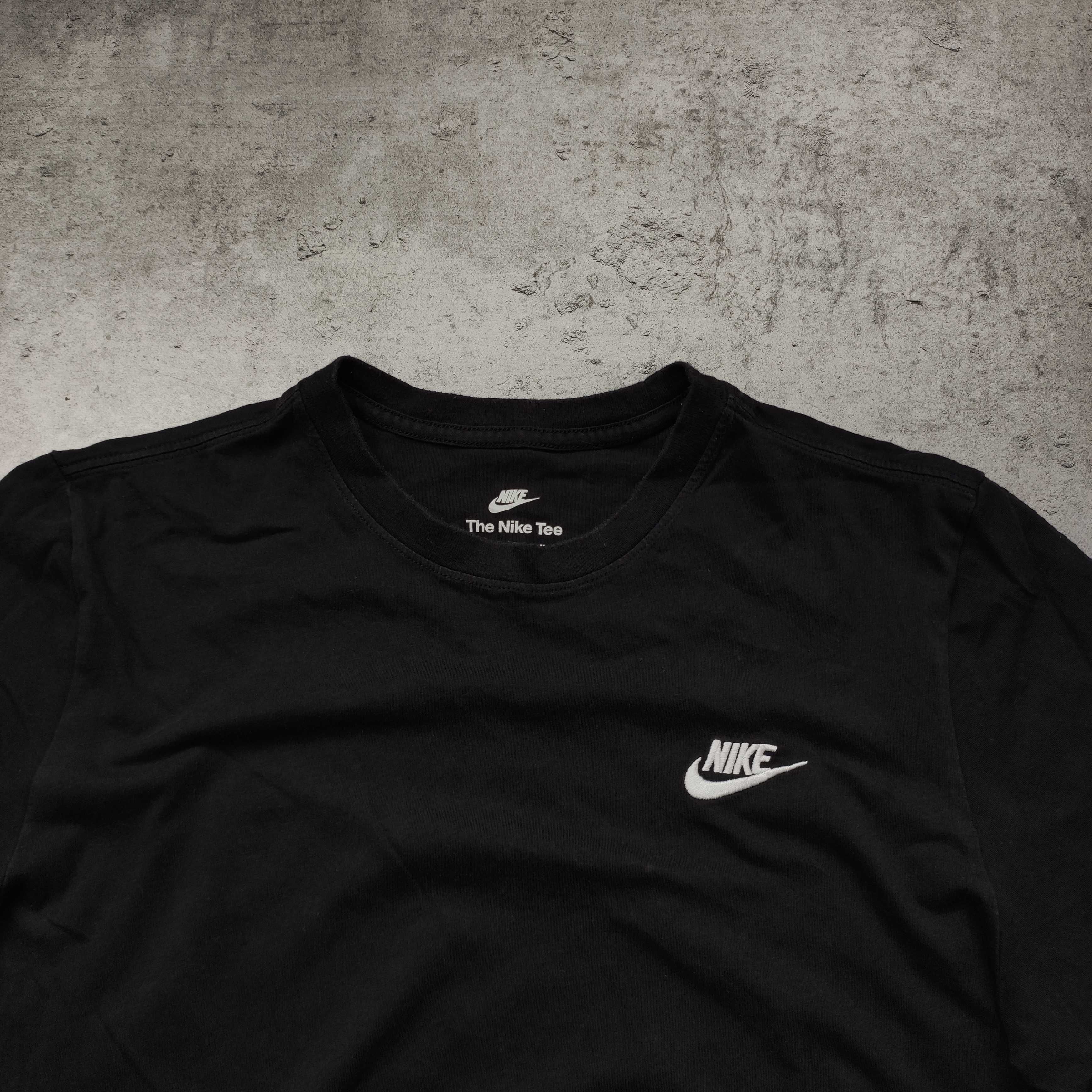 MĘSKA Koszulka Bawełna PREMIUM Czarna Haft Logo Nike Casual Sport