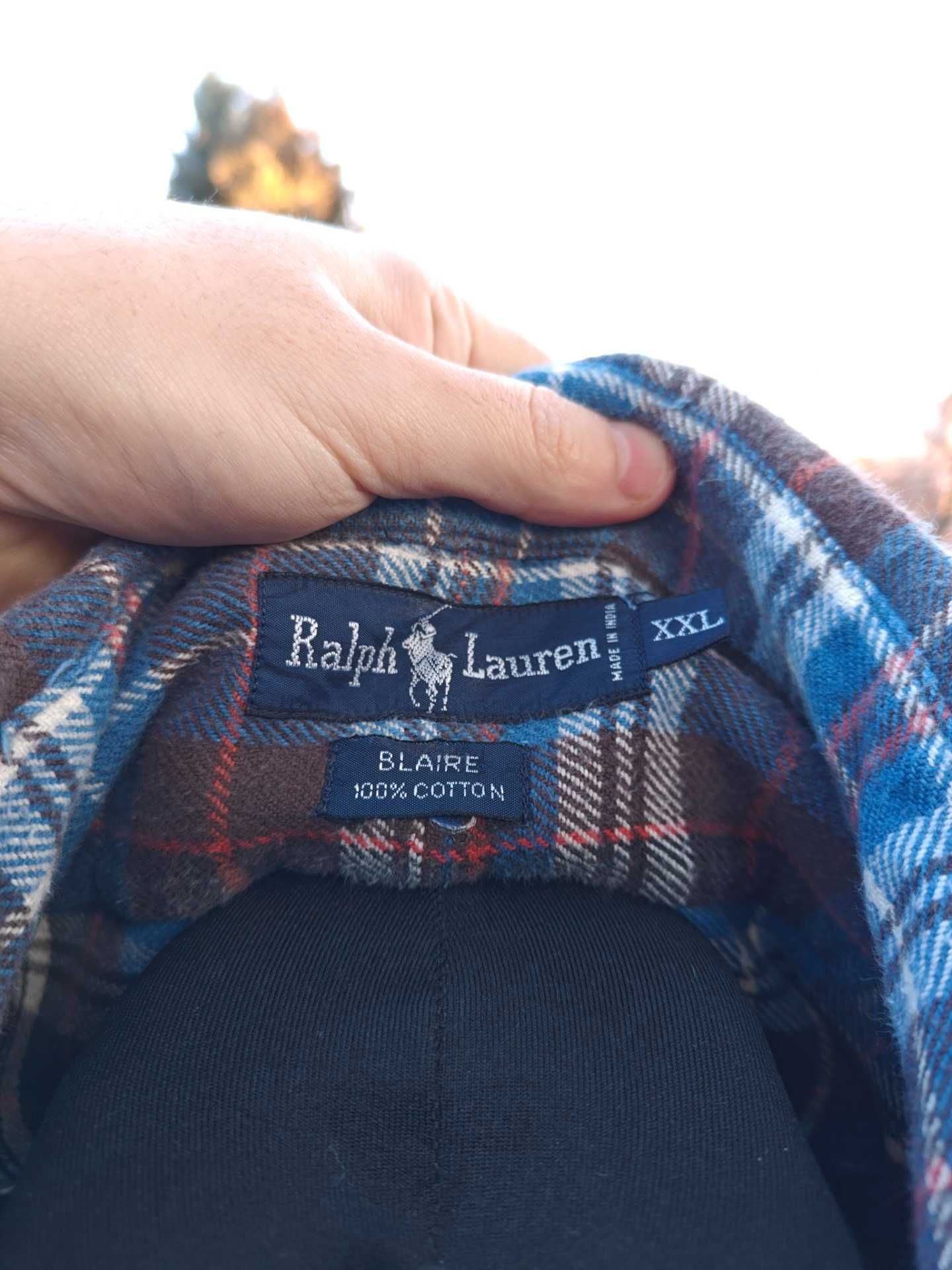 RL Ralph Lauren blake bawełniana męska koszula w kratkę retro XXL 2XL