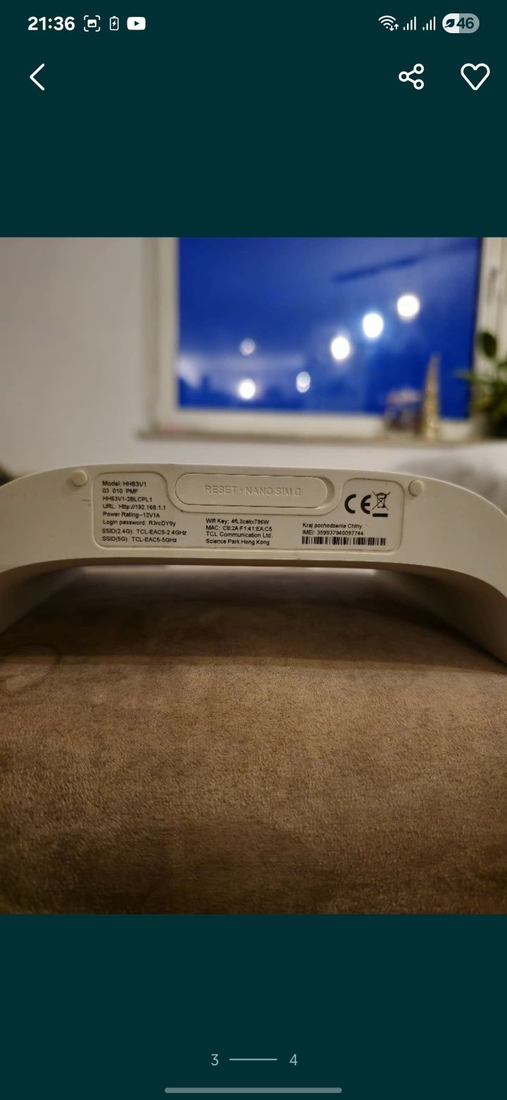 Ruter TCL HH63V1 z ładowarką