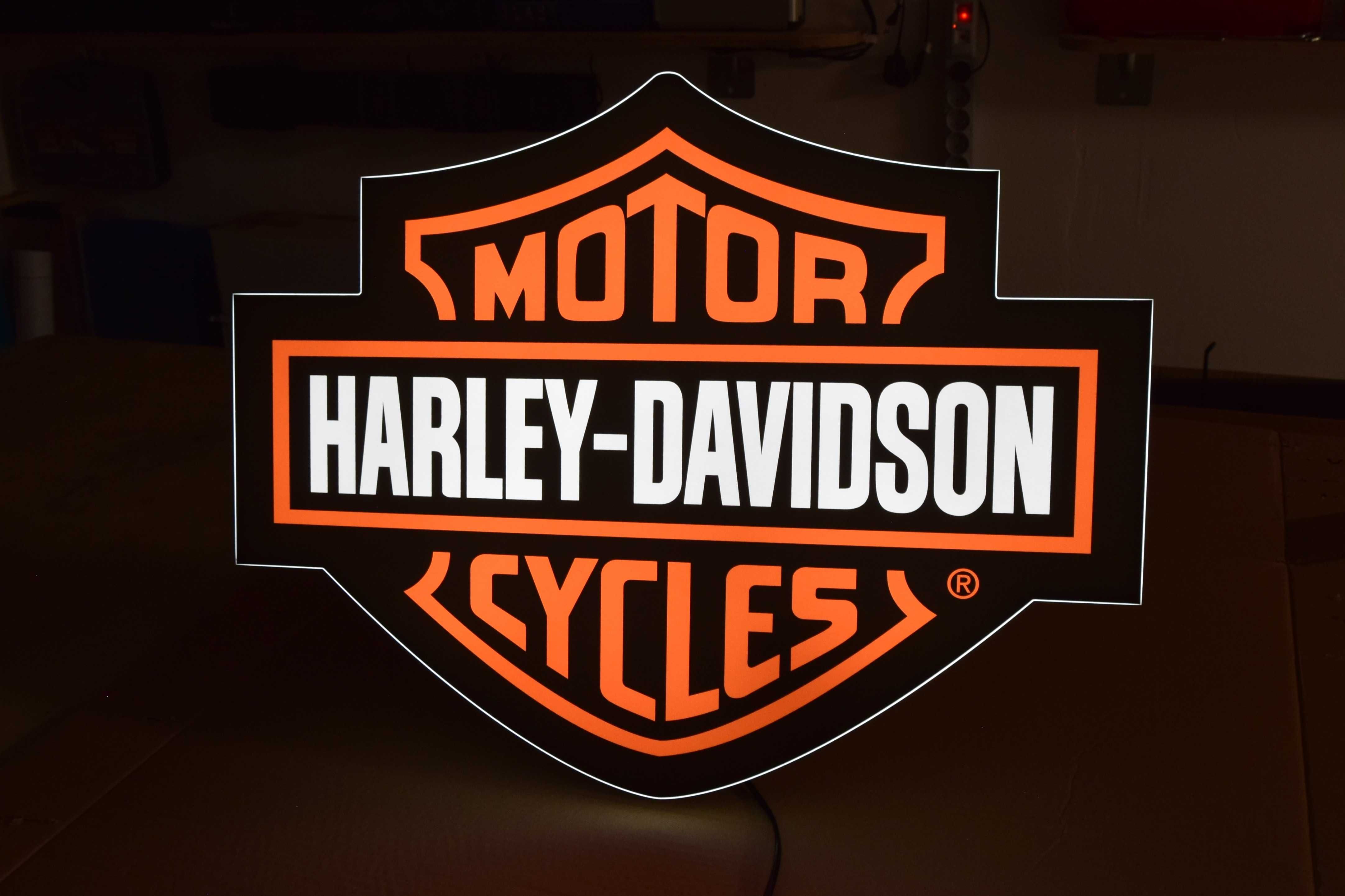 LED Neon Harley-Davidson, Logo, Znaczek, Emblemat, Szyld, Reklama 3D