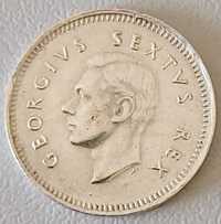 3 Pence de 1952 África Oriental Britânica, do Sul Rei George VI