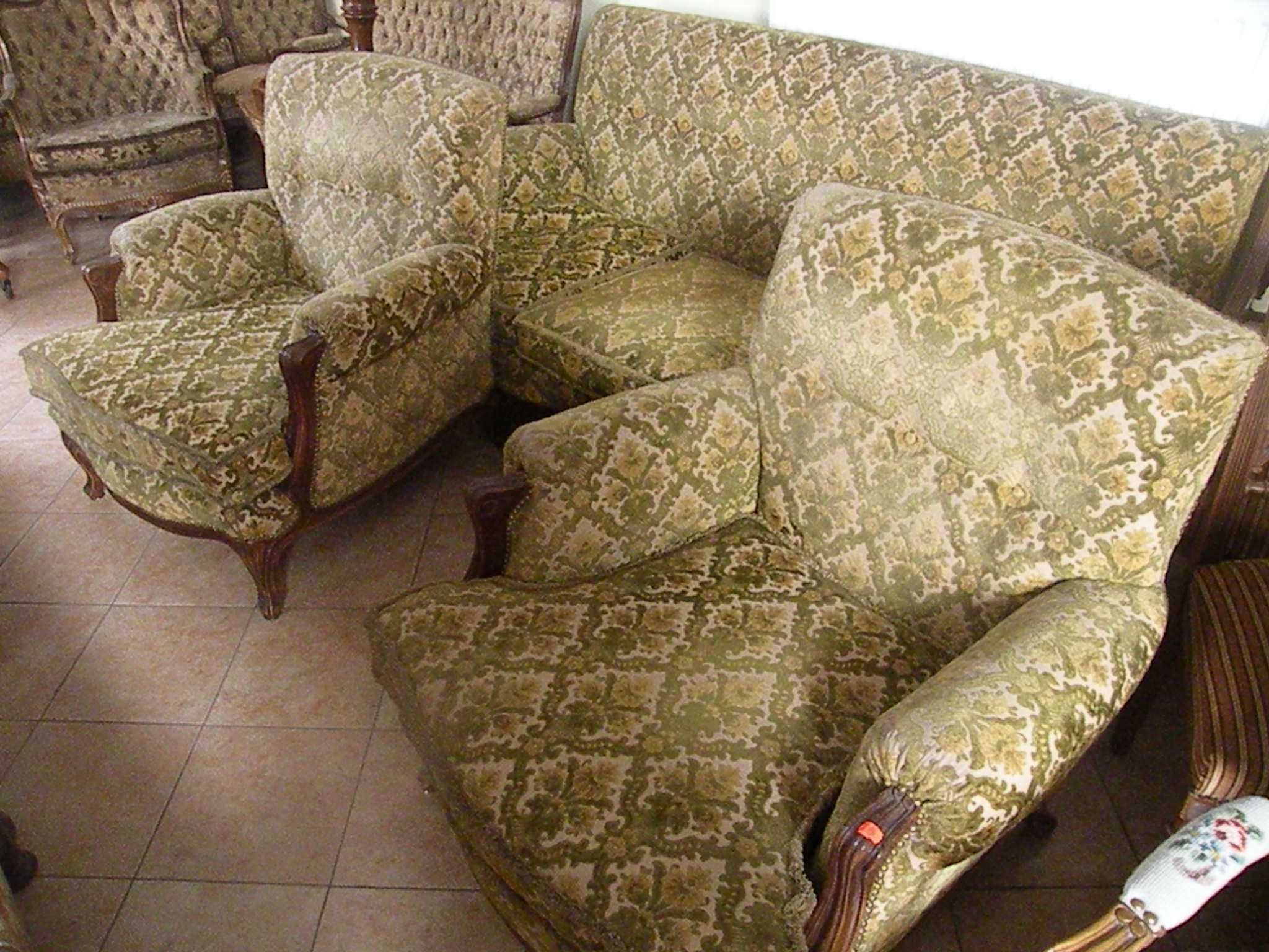 Sofa i 2 Fotele w Stylu Ludwika