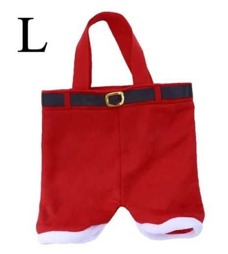 Worek na prezent bożonarodzeniowy. Portki 24x25 cm