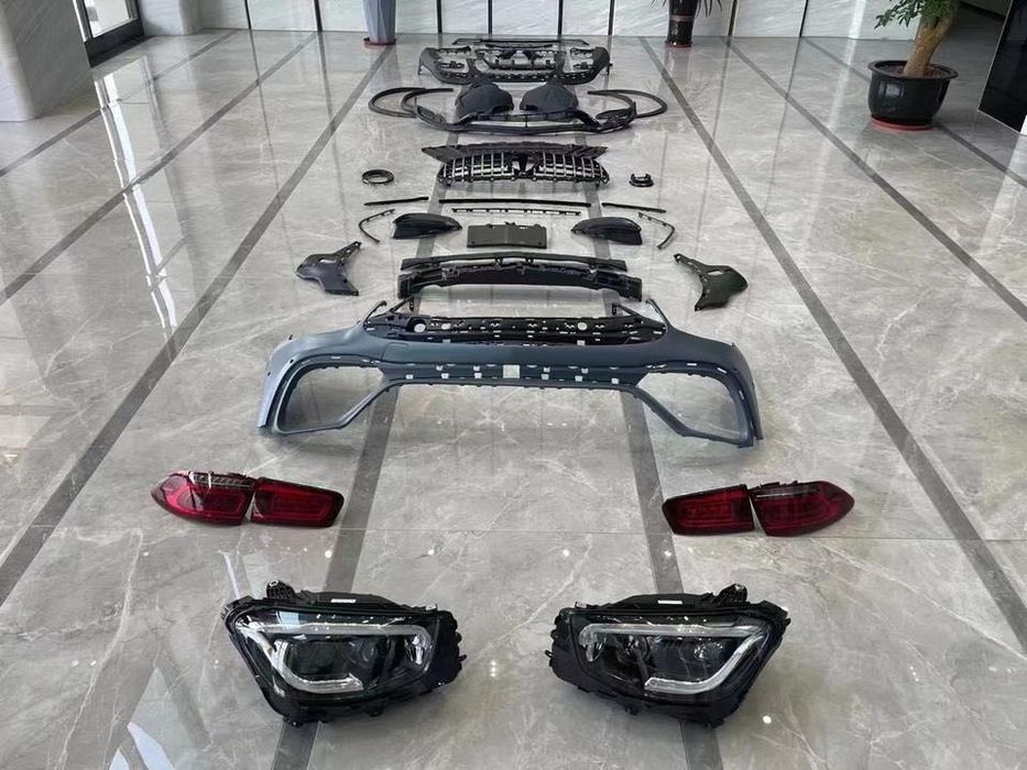 Рестайлинг GLC63 AMG 2022 на Mercedes GLC X253 2015+ Обвес бампер фары