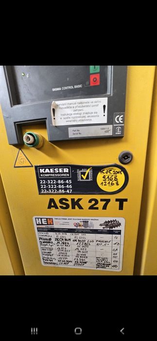 Kompresor śrubowy sprężarka Kaeser ASK 27 T z butlą