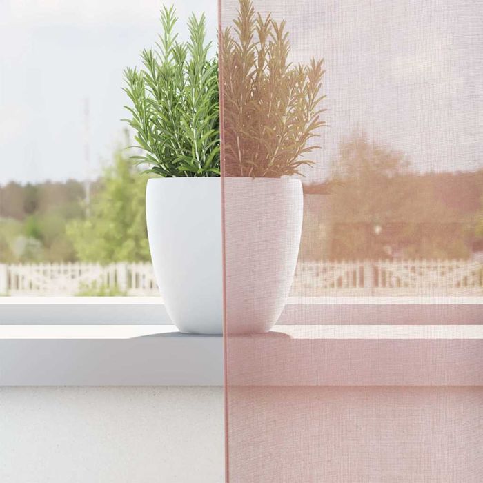 Vidaxl Zasłony Woalowe Z Przelotkami 2 Szt. Różowe 140X245 Cm