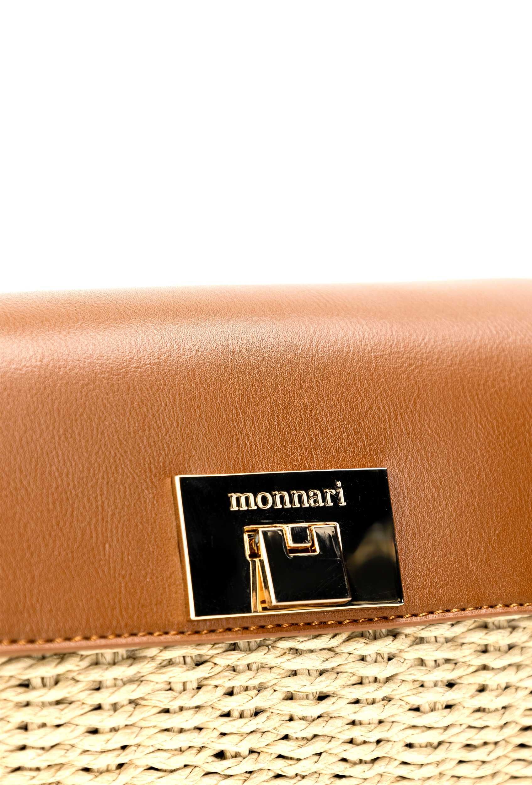 MONNARI Stylowa Torebka Damska Słomiana Koszyk Crossbody Lato Klapka