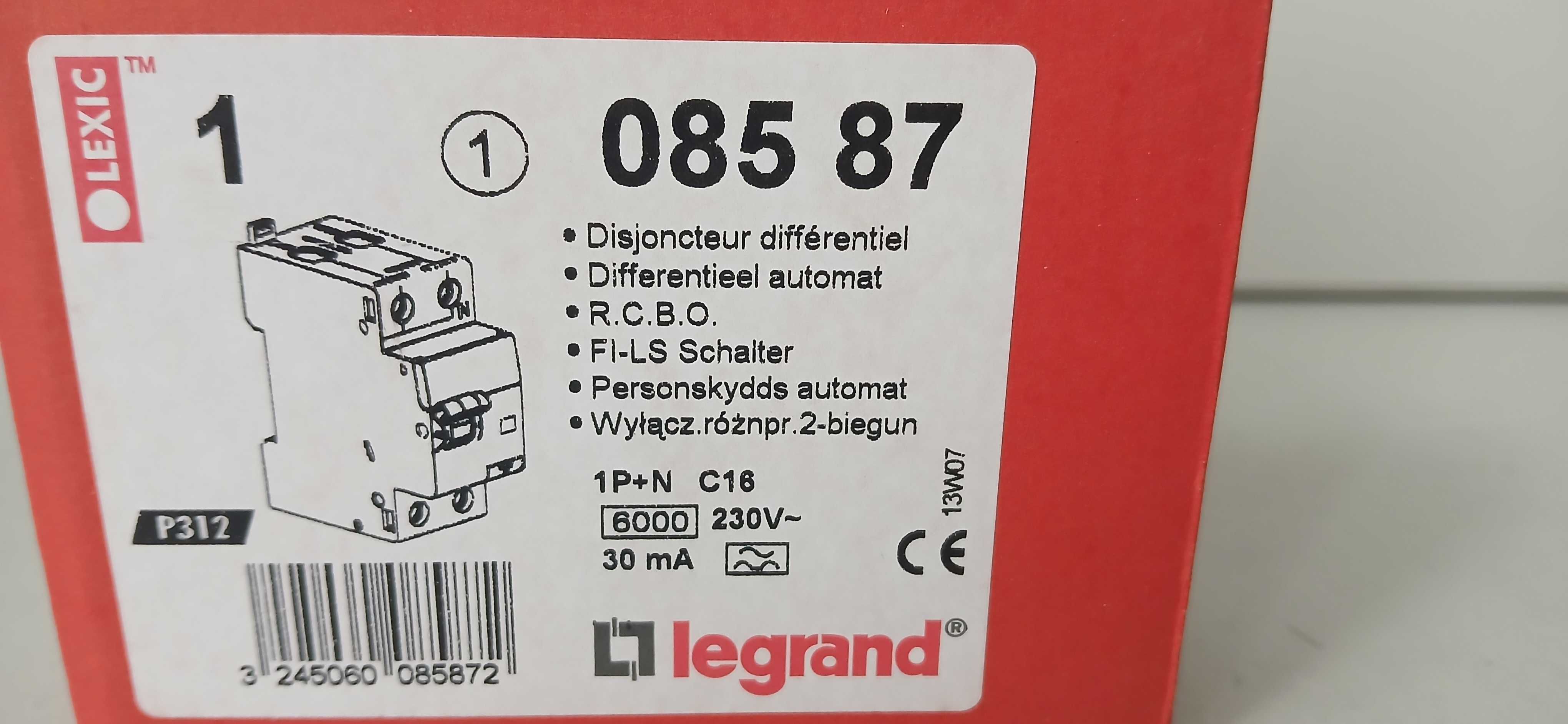 LEGRAND wyłącznik różnicowonadprądowy P312 1P+N C16