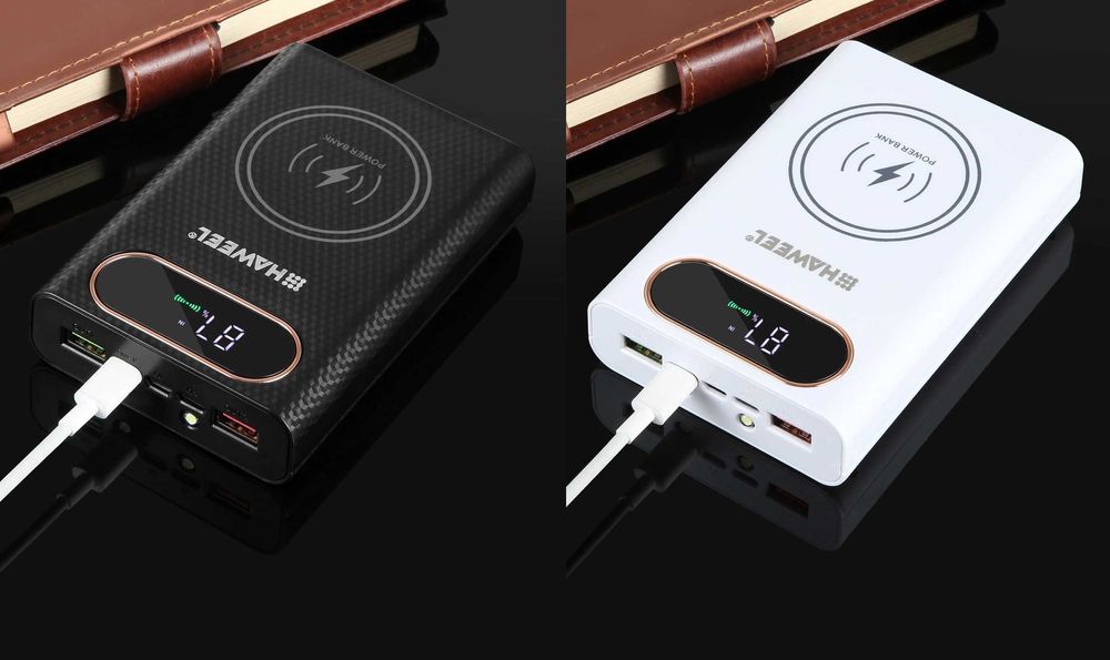 Powerbank HAWEEL z aku. Lit-jon 21700, 4 x 5000 mAh = 20000 mAh, QC4