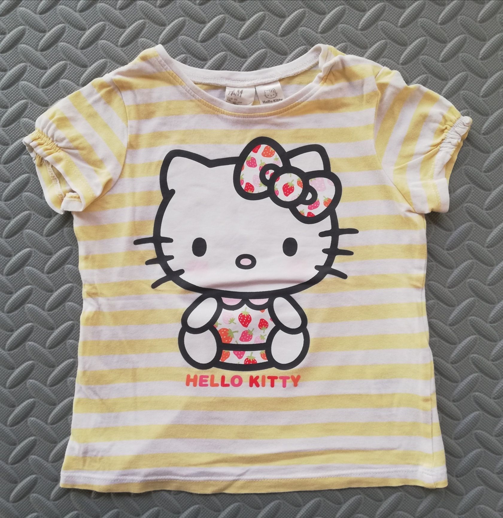 H&M bluzka na krótki rękaw paski Hello Kitty 86