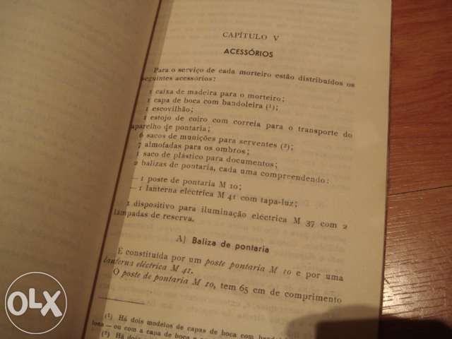 livro 1956 minist. exercito- instruçoes manuseio morteiro c/estampas